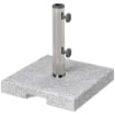 Base per Ombrellone Quadrata in Granito da 21 kg con Maniglie e 2 Manopole Regolabili, Grigio