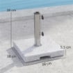Base per Ombrellone Quadrata in Granito da 21 kg con Maniglie e 2 Manopole Regolabili, Grigio