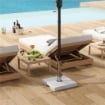 Base per Ombrellone Quadrata in Granito da 21 kg con Maniglie e 2 Manopole Regolabili, Grigio