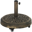 BASE PER OMBRELLONE ROTONDA IN RESINA DA 21 KG CON RUOTE E FRENI, BRONZO