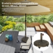 BASE PER OMBRELLONE ROTONDA IN RESINA DA 21 KG CON RUOTE E FRENI, BRONZO