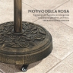 BASE PER OMBRELLONE ROTONDA IN RESINA DA 21 KG CON RUOTE E FRENI, BRONZO