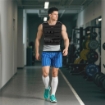 Gilet Zavorrato Regolabile 20kg con 20 Pesi, Gilet con Strisce Catarifrangenti, 50x40 cm, Nero
