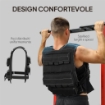 Gilet Zavorrato Regolabile 20kg con 20 Pesi, Gilet con Strisce Catarifrangenti, 50x40 cm, Nero