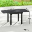 Tavolo da Giardino Allungabile con Piano a Doghe, 80/160x80 cm Nero