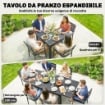 Tavolo da Giardino Allungabile con Piano a Doghe, 80/160x80 cm Nero
