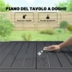 Tavolo da Giardino Allungabile con Piano a Doghe, 80/160x80 cm Nero