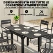 Tavolo da Giardino Allungabile con Piano a Doghe, 80/160x80 cm Nero