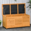 BAULE DA ESTERNO IN LEGNO DI ABETE IMPERMEABILE CON BASE RIALZATA, 127X56X60 CM, GIALLO SCURO