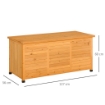 BAULE DA ESTERNO IN LEGNO DI ABETE IMPERMEABILE CON BASE RIALZATA, 127X56X60 CM, GIALLO SCURO
