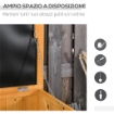 BAULE DA ESTERNO IN LEGNO DI ABETE IMPERMEABILE CON BASE RIALZATA, 127X56X60 CM, GIALLO SCURO
