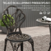 Set da Esterno 3 Pezzi con 2 Sedie da Giardino e Tavolo Rotondo con Foro per Ombrellone, Bronzo