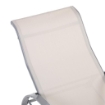 Set di 2 Lettini Prendisole e Tavolino con Piano in Vetro, 59x169x66 cm, Crema
