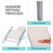 Set di 2 Lettini Prendisole e Tavolino con Piano in Vetro, 59x169x66 cm, Crema