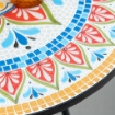 TAVOLO DA GIARDINO TONDO Ï60CM IN METALLO E MOSAICO, ARREDAMENTO DA ESTERNO E INTERNO, ROSSO