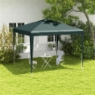 GAZEBO DA GIARDINO 2.7X2.7 M CON PICCHETTI E CORDE, TELAIO IN ACCIAIO E RIVESTIMENTO IN PE, VERDE SCURO