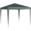 GAZEBO DA GIARDINO 2.7X2.7 M CON PICCHETTI E CORDE, TELAIO IN ACCIAIO E RIVESTIMENTO IN PE, VERDE SCURO