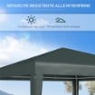 GAZEBO DA GIARDINO 2.7X2.7 M CON PICCHETTI E CORDE, TELAIO IN ACCIAIO E RIVESTIMENTO IN PE, VERDE SCURO