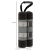 SET 4 PESI PER GAZEBO RIEMPIBILI CON SABBIA FINO A 12 KG, IN TESSUTO OXFORD 168D, 20X10X43 CM, NERO E GRIGIO