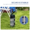 SET 4 PESI PER GAZEBO RIEMPIBILI CON SABBIA FINO A 12 KG, IN TESSUTO OXFORD 168D, 20X10X43 CM, NERO E GRIGIO