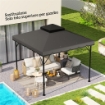 Copertura per Gazebo 3x3 m a 2 Livelli con 8 Fori di Drenaggio, in Poliestere Grigio Chiaro e Scuro