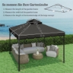 Copertura per Gazebo 3x3 m a 2 Livelli con 8 Fori di Drenaggio, in Poliestere Grigio Chiaro e Scuro