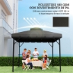 Copertura per Gazebo 3x3 m a 2 Livelli con 8 Fori di Drenaggio, in Poliestere Grigio Chiaro e Scuro