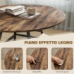 Tavolo da pranzo 4 posti, 100 cm rotondo, cucina industriale, ripiano portaoggetti, marrone rustico.