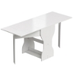 Tavolo da Pranzo Pieghevole per 4 Persone con Ripiano, in Legno, 160x60x75 cm, Bianco