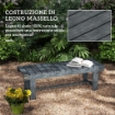 PANCHINA DA GIARDINO A 2 POSTI IMPERMEABILE IN LEGNO DI ABETE, 110X38X35 CM, GRIGIO