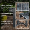 PANCHINA DA GIARDINO A 2 POSTI IMPERMEABILE IN LEGNO DI ABETE, 110X38X35 CM, GRIGIO