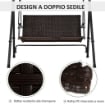 Dondolo da Giardino 2 Posti con Tettuccio Regolabile, 140x110x151 cm, Marrone e Grigio