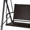 Dondolo da Giardino 2 Posti con Tettuccio Regolabile, 140x110x151 cm, Marrone e Grigio