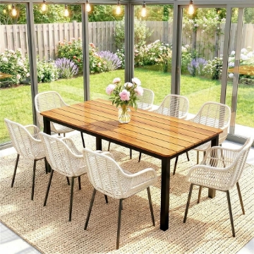 Tavolo da Giardino Rettangolare per 6-8 Persone, Dimensioni 180 x 86 cm