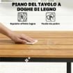Tavolo da Giardino Rettangolare per 6-8 Persone, Dimensioni 180 x 86 cm
