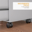 Mobile Laterale con 5 Cassetti, Armadietto con Ripiano Regolabile, Mobiletto da Ufficio su Ruote, Supporto per Stampante per Ufficio Domestico, Bianco