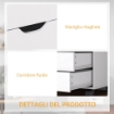 Mobile Laterale con 5 Cassetti, Armadietto con Ripiano Regolabile, Mobiletto da Ufficio su Ruote, Supporto per Stampante per Ufficio Domestico, Bianco