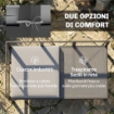 Set da Giardino 3pz con Divano Angolare 4 Posti e Tavolino a Doghe, in Metallo e Poliestere Grigio