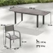 Set Pranzo Estensibile Esterni 9 Pezzi, Tavolo Alluminio, 8 Sedie, Grigio