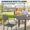 Set Pranzo Estensibile Esterni 9 Pezzi, Tavolo Alluminio, 8 Sedie, Grigio