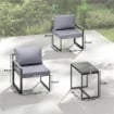 Set da Esterno 3pz con Tavolo da Giardino e 2 Sedie con Seduta in Texteline e Cuscini, Grigio