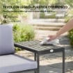 Set da Esterno 3pz con Tavolo da Giardino e 2 Sedie con Seduta in Texteline e Cuscini, Grigio
