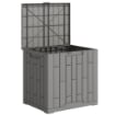 BAULE DA GIARDINO 114L IN RESINA IMPERMEABILE E ANTI UV CON CHIUSURA A CHIAVE, 56X44X54 CM, GRIGIO
