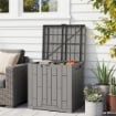 BAULE DA GIARDINO 114L IN RESINA IMPERMEABILE E ANTI UV CON CHIUSURA A CHIAVE, 56X44X54 CM, GRIGIO