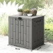 BAULE DA GIARDINO 114L IN RESINA IMPERMEABILE E ANTI UV CON CHIUSURA A CHIAVE, 56X44X54 CM, GRIGIO