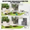 BAULE DA GIARDINO 114L IN RESINA IMPERMEABILE E ANTI UV CON CHIUSURA A CHIAVE, 56X44X54 CM, GRIGIO