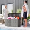 Baule da Giardino 227L in Resina Impermeabile e Anti UV con Chiusura a Chiave, 106.5x43x54.5 cm, Grigio