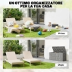 Baule da Giardino 227L in Resina Impermeabile e Anti UV con Chiusura a Chiave, 106.5x43x54.5 cm, Grigio