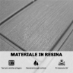 Baule da Giardino 227L in Resina Impermeabile e Anti UV con Chiusura a Chiave, 106.5x43x54.5 cm, Grigio