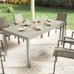 Tavolo da Giardino Allungabile per 8-10 Persone, in Alluminio e Acciaio, 154/214x85x75 cm, Grigio Chiaro